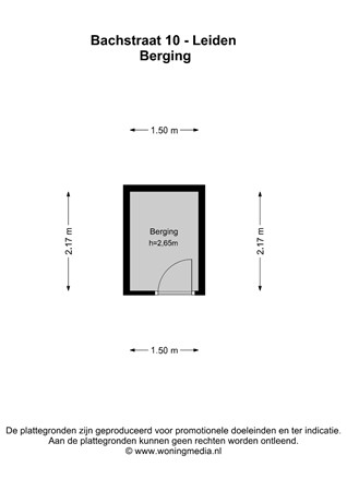 Floorplan - Bachstraat 10, 2324 GL Leiden